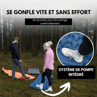 Matelas gonflable ultra-résistant et étanche avec pompe intégrée