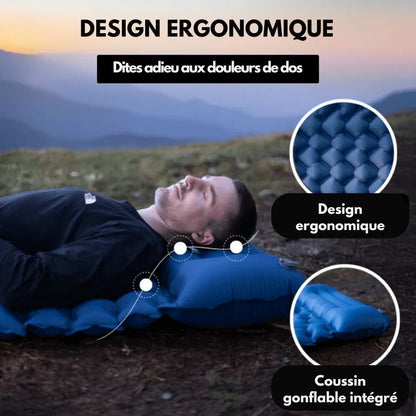 Matelas gonflable ultra-résistant et étanche avec pompe intégrée