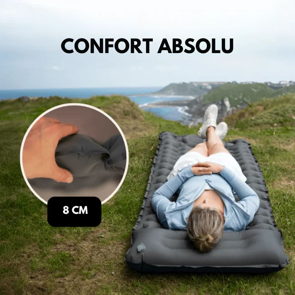 Matelas gonflable ultra-résistant et étanche avec pompe intégrée