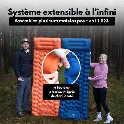 Matelas gonflable ultra-résistant et étanche avec pompe intégrée