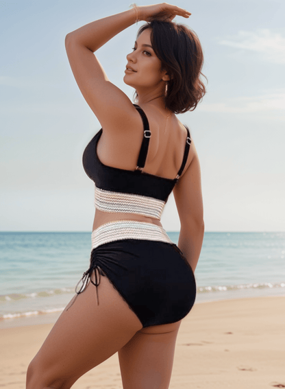 Bikini élégant taille haute sculptant