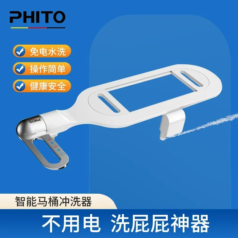 Ultra-Thin Non-Electric Dual Nozzle Bidet Attachment Adjustable Water Pressure Ideal for Pregnant Women