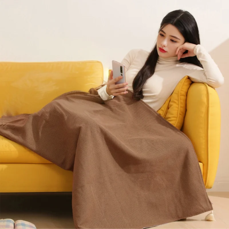 Office USB Electric Heated Blanket Wearable Heated Throw Blanket Adjustable 3 Levels Temperature Machine Washable Warmer Blanket