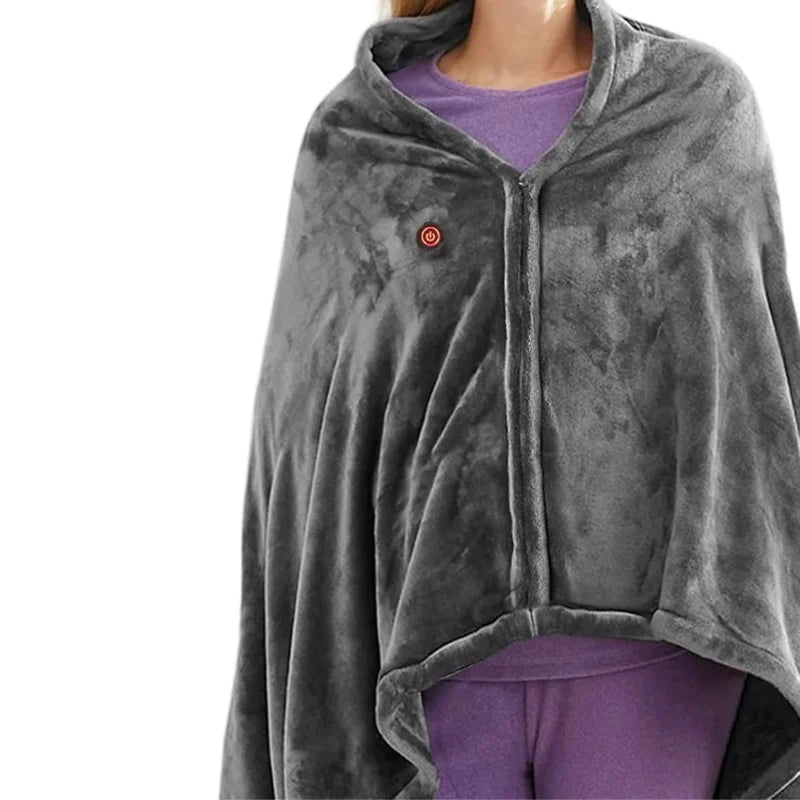 Office USB Electric Heated Blanket Wearable Heated Throw Blanket Adjustable 3 Levels Temperature Machine Washable Warmer Blanket