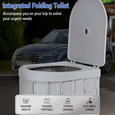 Outdoor Toilet for Camping Convenient Car-mounted Folding Toilet for Travel Adult Children and Elderly Potty Odor-proof Non-slip