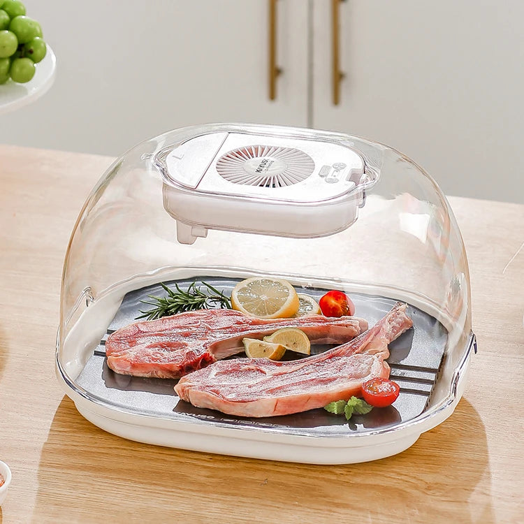 New Food Defroster With Non-Stick Thaw Board Plate Easy To Use Thawing Tool